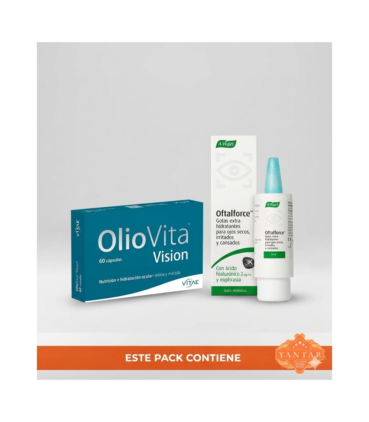 Pack 'Frena la luz azul y mejora los síntomas de la astenia' - Oliovita visión 60cc + Oftalforce